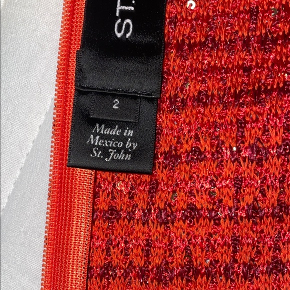 St. John Scarlet Sequined Dress - Picture 9 of 15